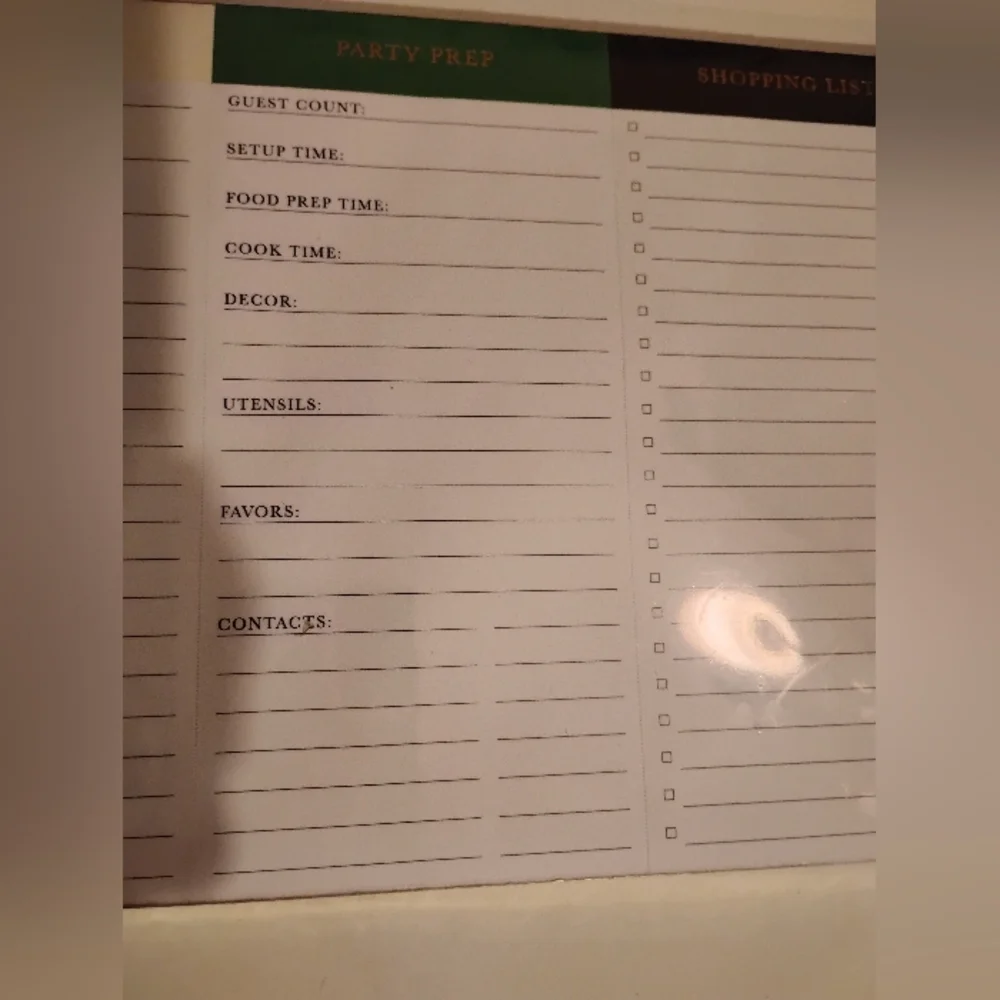 Kate Spade White Notepad EVENT PLAN PARTY PREP SHOPPING LIST Columns 80 Sheets